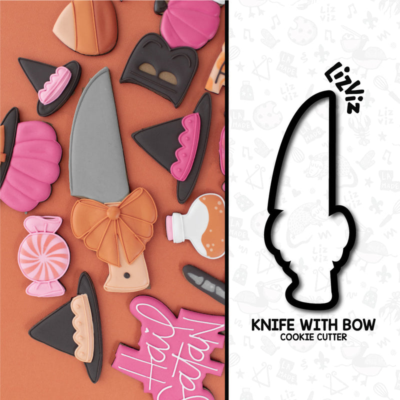 knife cookie cutter with cowboy hat or witch hat