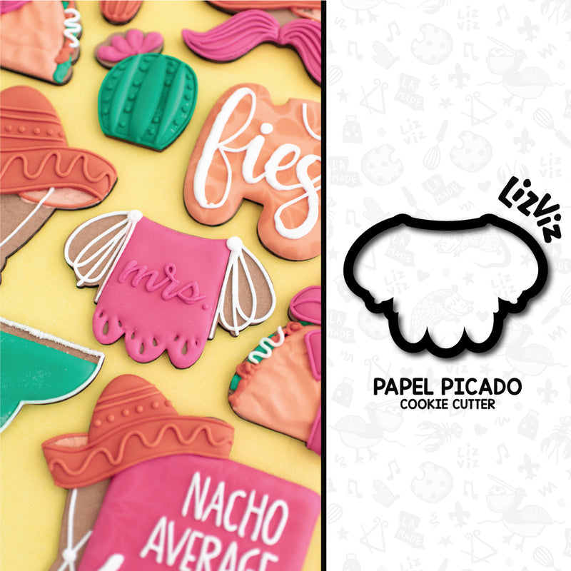 Plaque Cookie cutter papel picado single first fiesta cookie cutter cinco de mayo