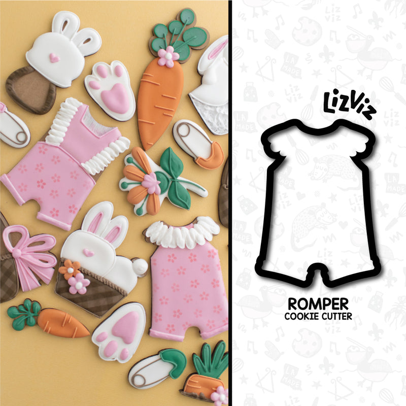 baby romper with ruffle sleeves cookie cutter