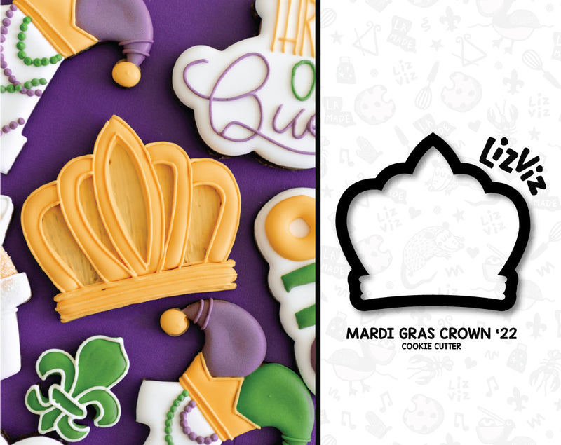 Mardi Gras Cookie Cutter. Crown Cookie Cutter. – LizViz