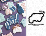 Graduation Cookie Cutter. Grad word with year.