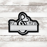 Mr. & Mrs plaque cookie cutter. Wedding cookie cutter.