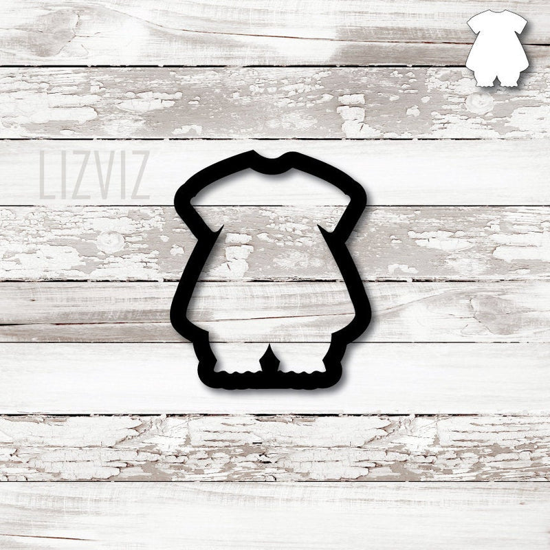 Baby Girl Romper Cookie Cutter. Ruffle Romper Cookie Cutter