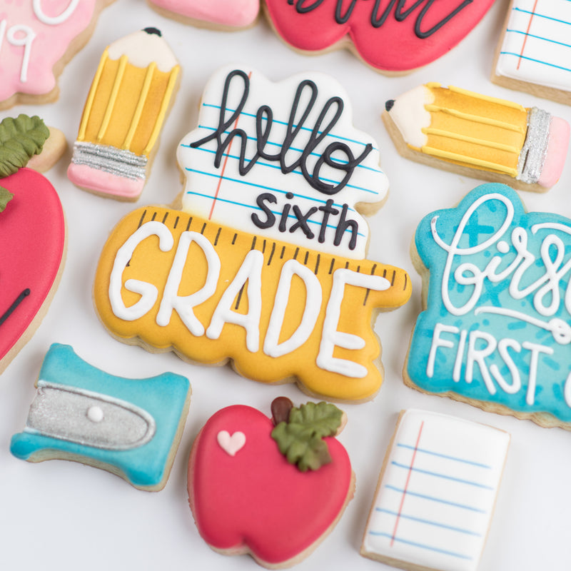 Hello Grade Cookie Cutter. Back to School Cookie Cutter.