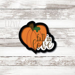 Fall in Love Cookie Cutter. Pumpkin Cookie Cutter.