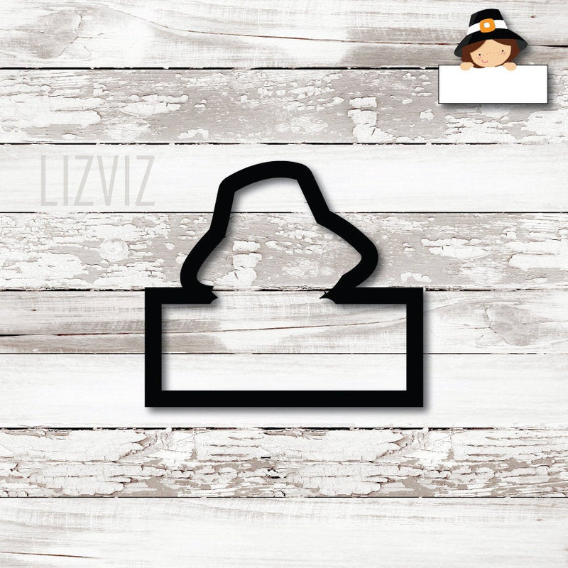 Pilgrim Plaque Cookie Cutter. Thanksgiving Cookie Cutter.