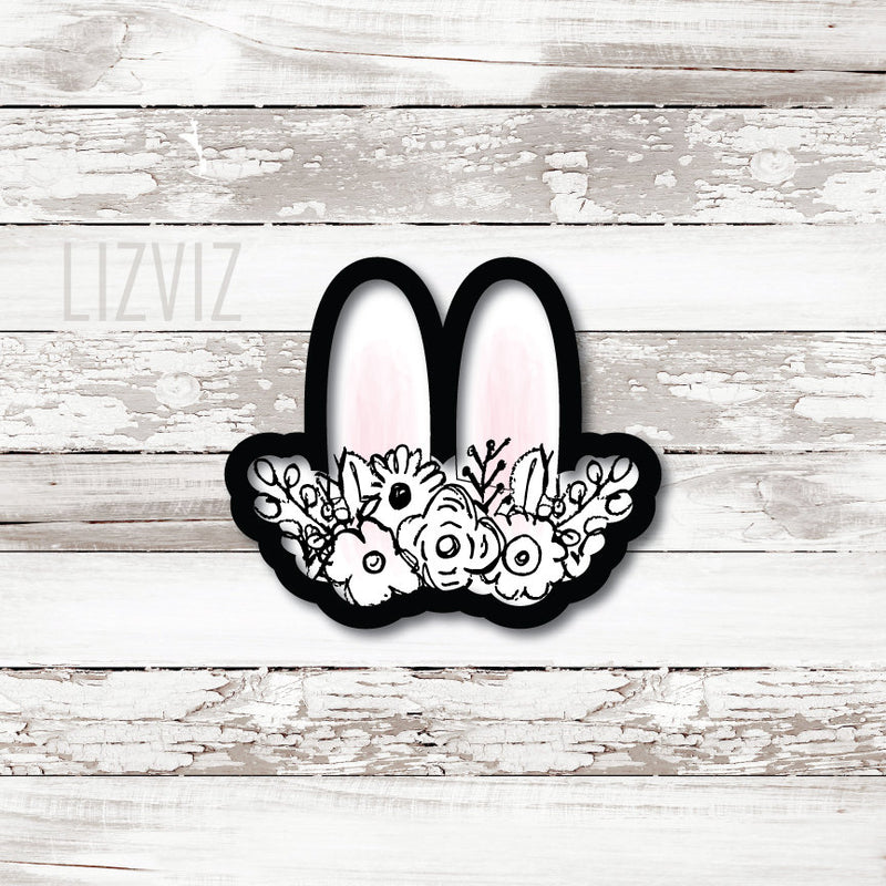 Floral Bunny Ear Cookie Cutter
