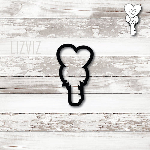 Heart Key Cookie Cutter. Valentines.