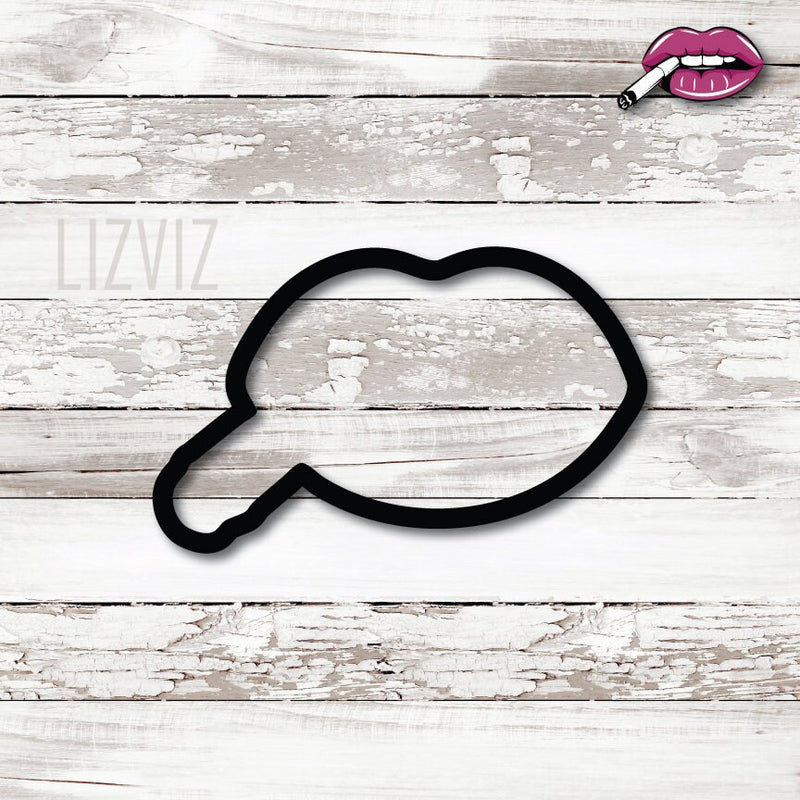 lips with cigarette cookie cutter