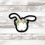 Floral Bunny Cookie Cutter. Woodland Animal Cookie Cutter