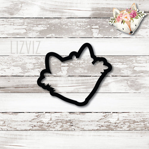 Floral Fox Cookie Cutter. Woodland Animal Cookie Cutter