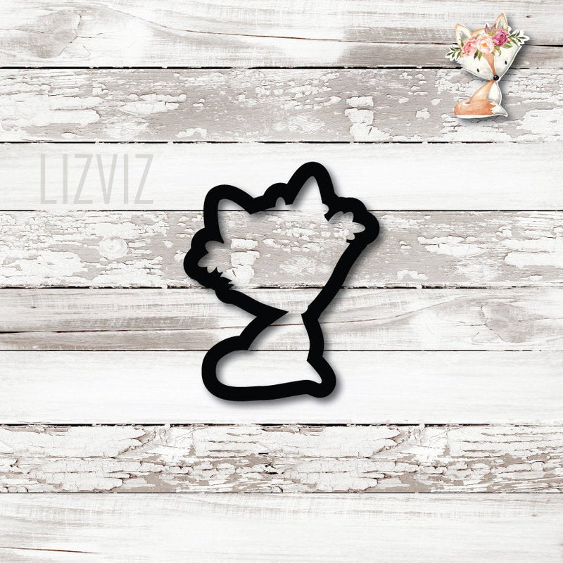 Floral Fox Cookie Cutter. Woodland Animal Cookie Cutter