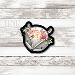 Floral Raccoon Cookie Cutter. Woodland Animal Cookie Cutter