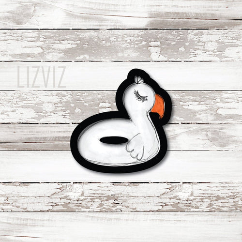 flamingo pool float cookie cutter