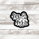 Mr. and Mrs. cookie cutter. Wedding cookie cutter.