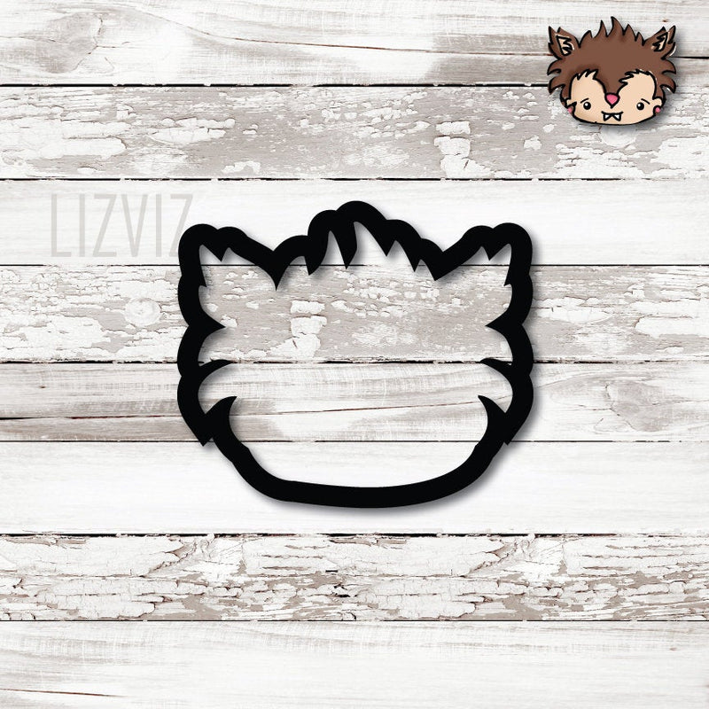 Werewolf Cookie Cutter. Face Only. Halloween Cookie Cutter.