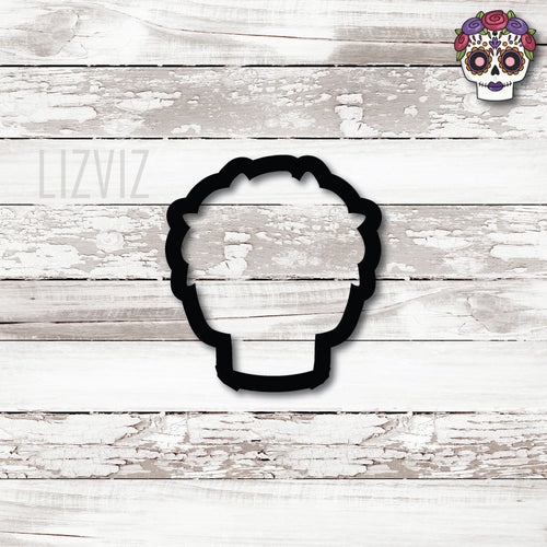 Sugar Skull Cookie Cutter. With Floral Crown. Halloween Cookie Cutter.