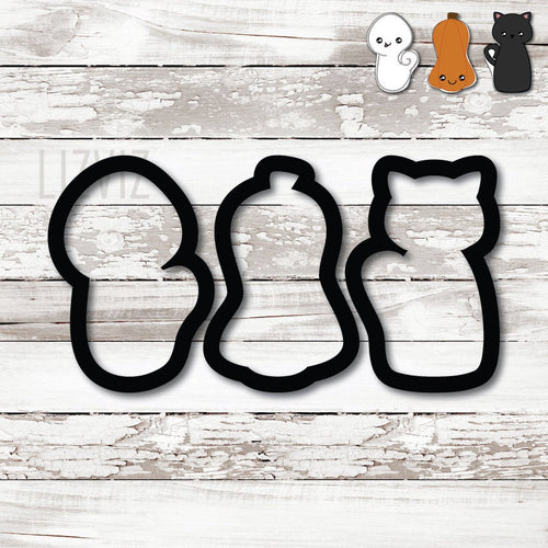 Halloween Cookie Cutter. Nesting Cookie Cutters. Cat. Ghost. Pumpkin.