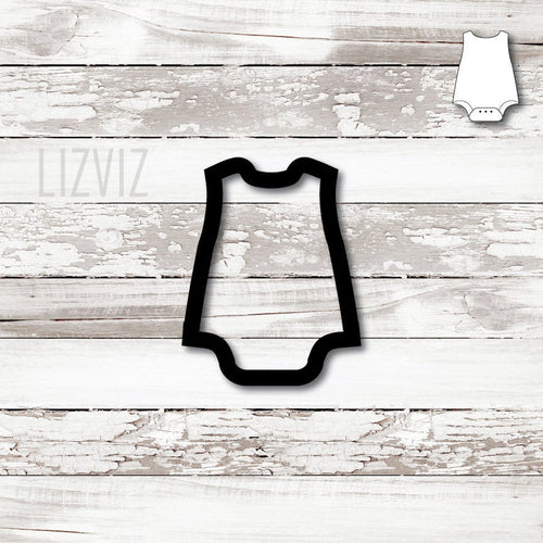 Baby Onsie No Sleeves Cookie Cutter. Baby romper Cookie cutter.