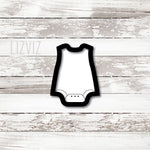 Baby Onsie No Sleeves Cookie Cutter. Baby romper Cookie cutter.