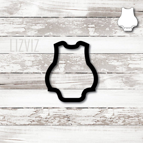 Baby Bubble Onsie No sleeve Cookie Cutter. Baby romper Cookie cutter.