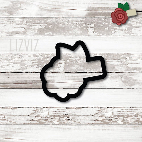 Flower Cookie Cutter with name tag. Rose Cookie Cutter.