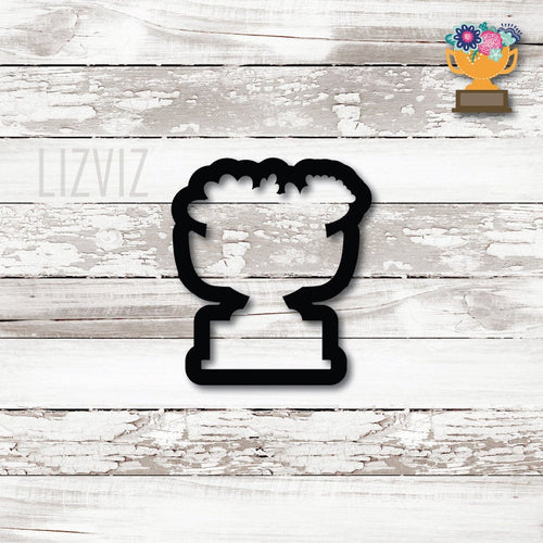 Floral Trophy Cookie Cutter. Mother's Day Cookie Cutter.