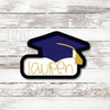 Graduation Cap with name plaque Cookie Cutter.