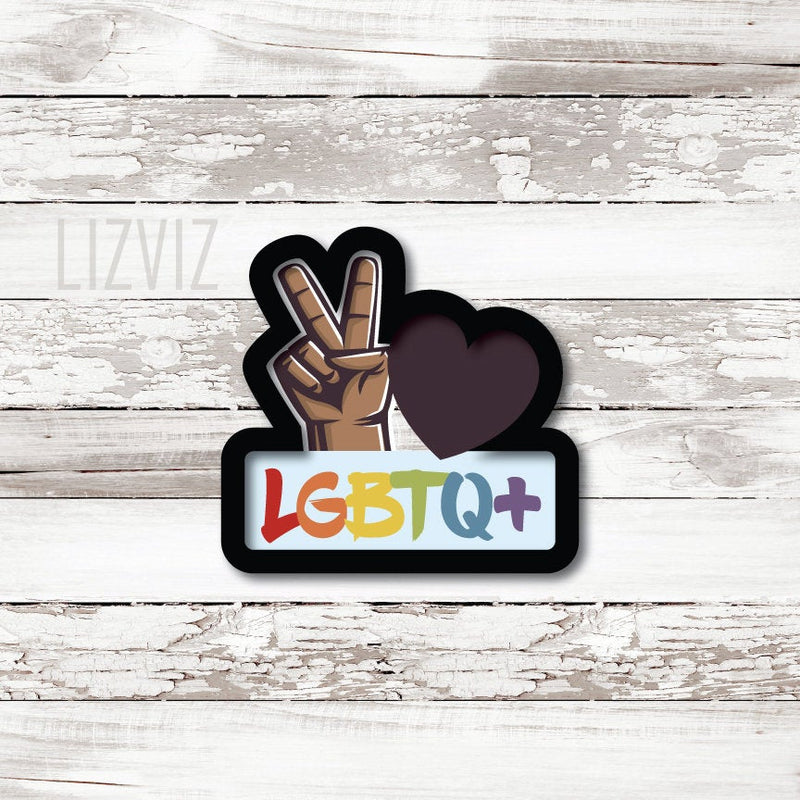 Peace Love Plaque Cookie Cutter. Pride Cookie Cutter. LGBTQ+