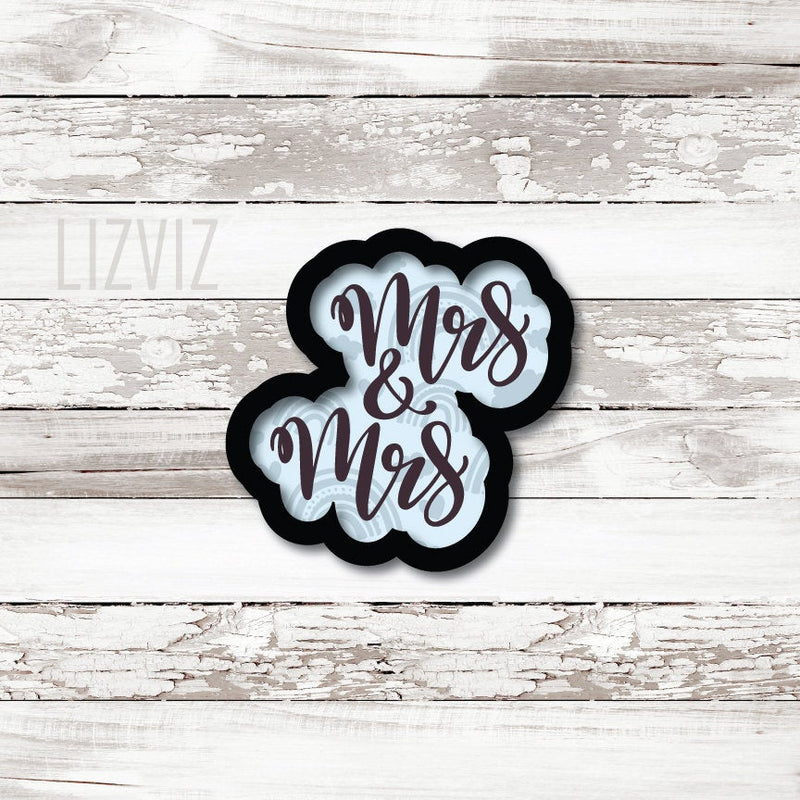 Mrs. & Mrs. Cookie Cutter. Gay Wedding Cookie Cutter. Pride Cookie Cutter. LGBTQ+