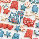 Fireworks with hearts Cookie Stencil. Fourth of July  Cookie Stencil.