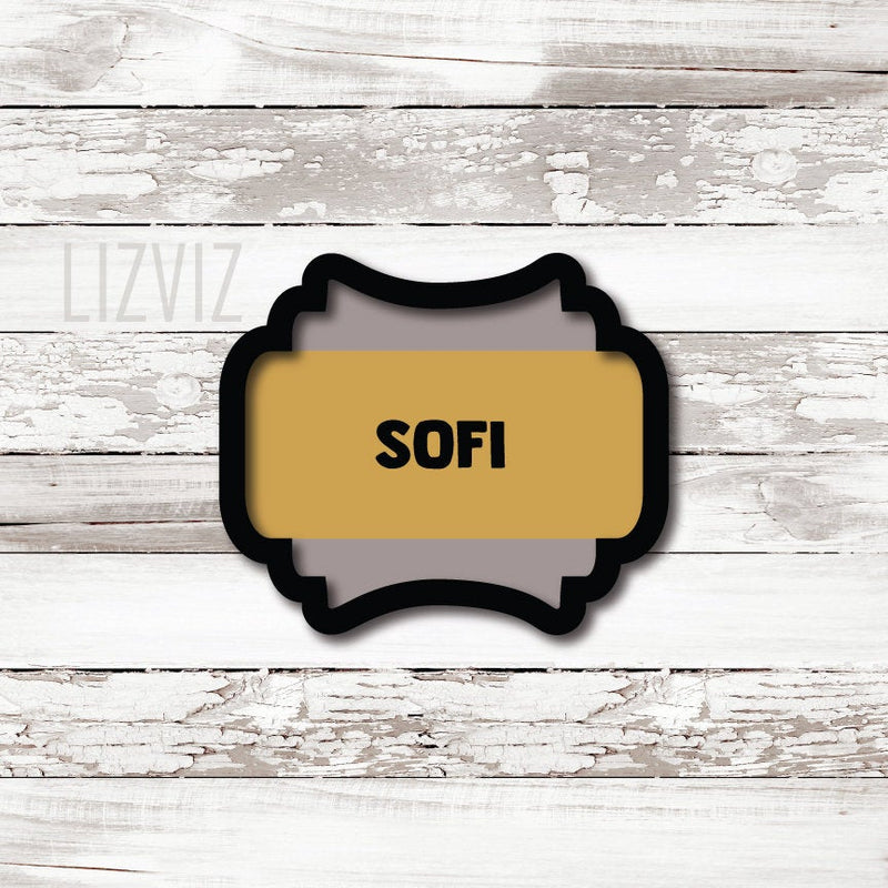 The Sofi Plaque Cookie Cutter. Plaque Cookie Cutter