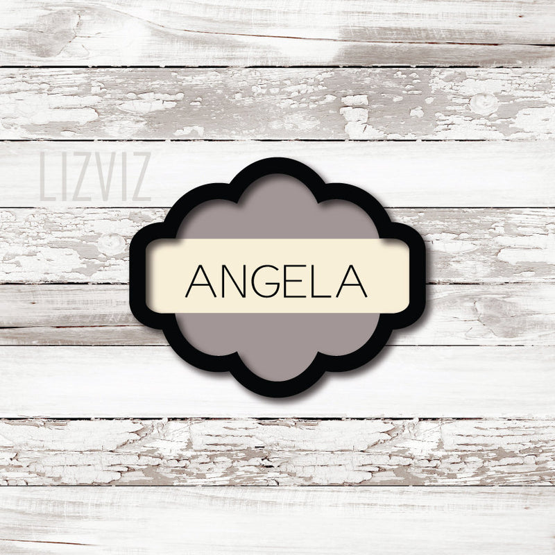 The Angela Plaque Cookie Cutter. Plaque Cookie Cutter