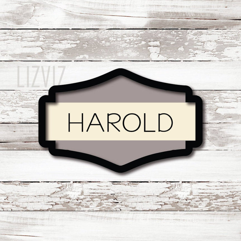 The Harold Plaque Cookie Cutter. Plaque Cookie Cutter