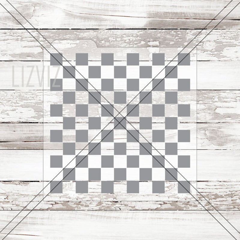 checkerboard stencil smaller checkered stencil