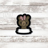 Girl Bear Head Cookie Cutter. With Banner.