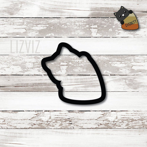 Cat with Candy Corn Cookie Cutter. Halloween Cookie Cutter.