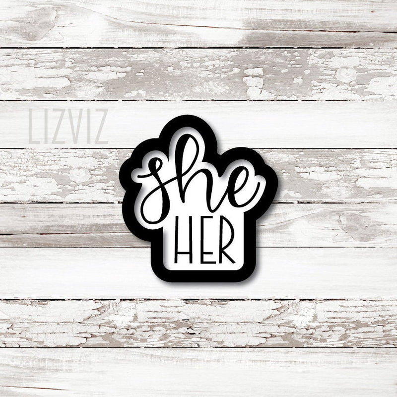 Pronoun Cookie Cutter. She Her. Pride Cookie Cutter. LGBTQ+