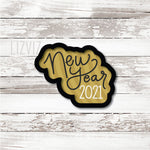 New Year Cookie Cutter. With Year Plaque.