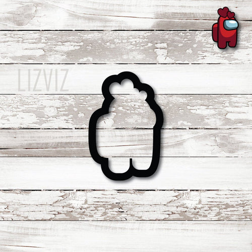 Crewmate Cookie Cutter. Hearts. Love. Valentine. Astronaut Gamer Cookie Cutter. Imposter. Sus. Among.