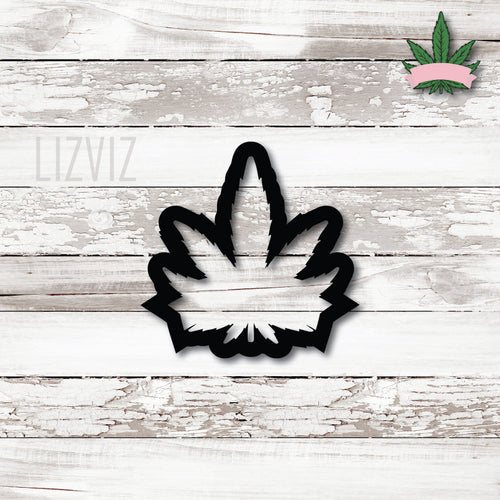 Weed Leaf with Banner Cookie Cutter. 420 cookie Cutter. Weed Cookie Cutter. Marijuana.