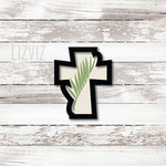 Cross with Palm Leaf Cookie Cutter. Easter Cookie Cutter.