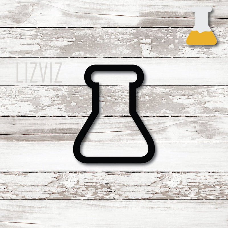 Science Cookie Cutter. Erlenmeyer Flask cookie cutter. Back to School Cookie Cutter.