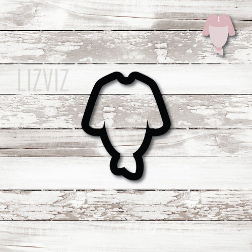 Long Sleeve Knotted Sleeper Cookie Cutter.