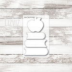 School Cookie Cutter Set. Apple and Book Stack Set. Teacher Appreciation Cookie Cutter. Graduation Cookie Cutter.