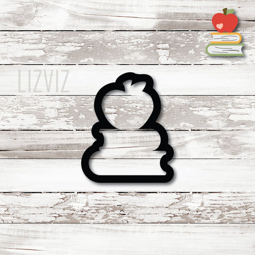 School Cookie Cutter. Apple with Book stack Cookie Cutter. Teacher Appreciation Cookie Cutter. Graduation Cookie Cutter.