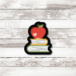 School Cookie Cutter. Apple with Book stack Cookie Cutter. Teacher Appreciation Cookie Cutter. Graduation Cookie Cutter.