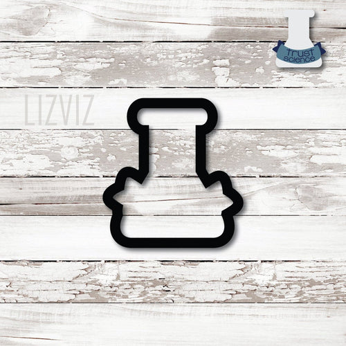 Science Cookie Cutter. Erlenmeyer Flask with Banner cookie cutter. Back to School Cookie Cutter.