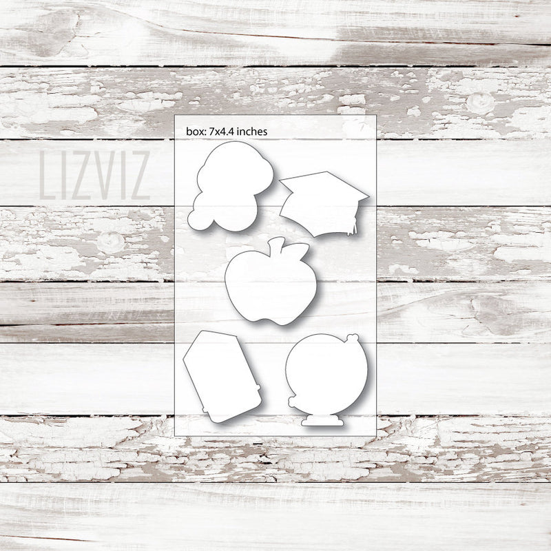 School Mini Cookie Cutter Set. Teacher Appreciation Cookie Cutter. Graduation Cookie Cutter.