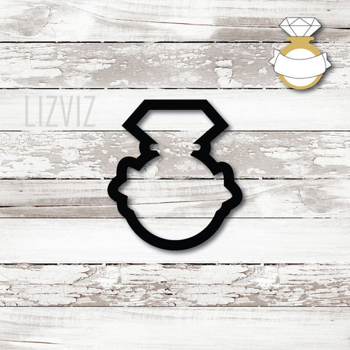 Ring with Banner Cookie Cutter. Wedding Cookie Cutter. Engagement Cookie Cutter.